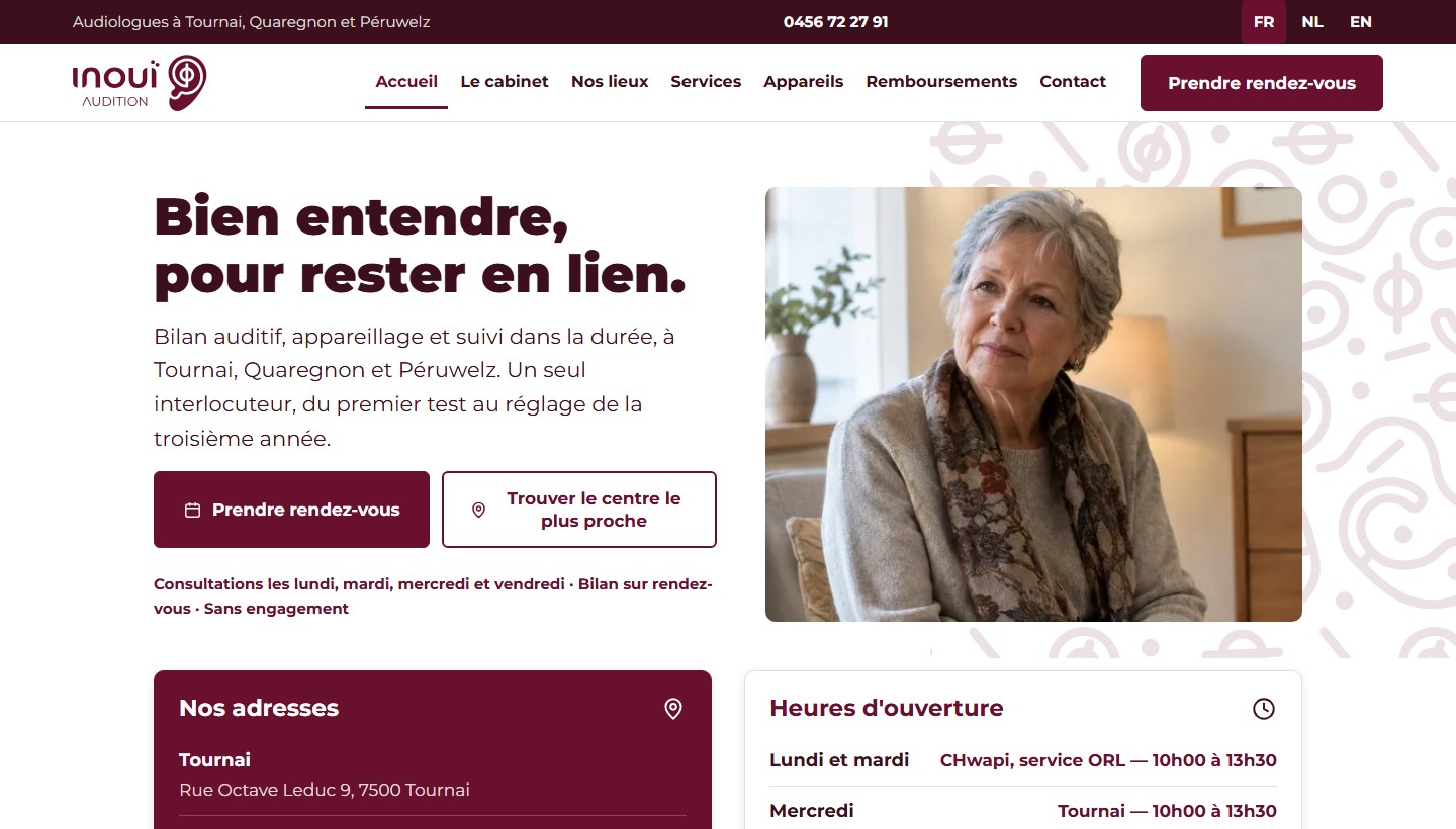 Accueil du site inouï AUDITION sur ordinateur